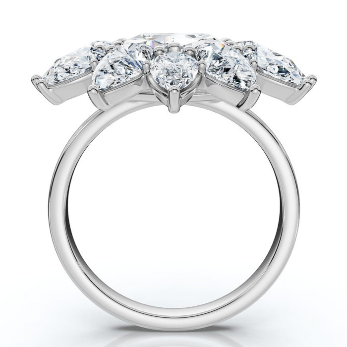 Certified 5Ct Hexagon Diamond High Jewelry Ring 14k Gold or Platinum Lab Grown