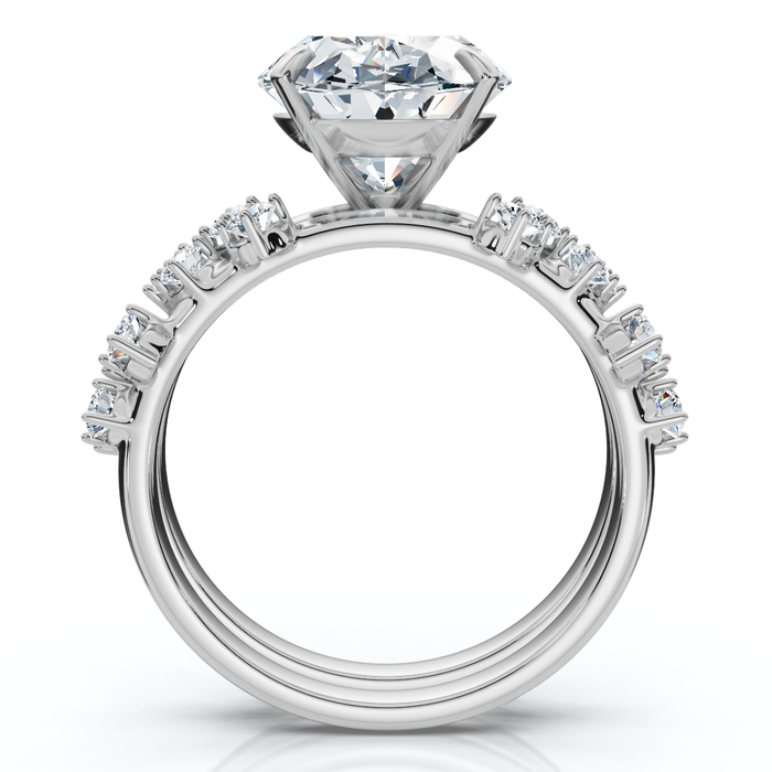Certified 5 1/2Ct Oval Diamond Engagement & Wedding Ring 14k Gold/Pt Lab Grown