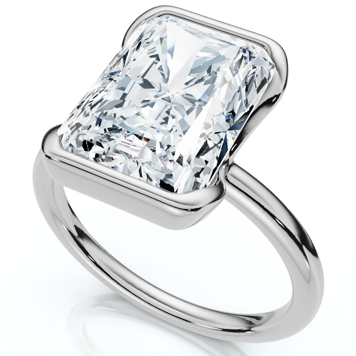 Certified 4Ct Radiant Solitaire Diamond Engagement Ring 14k Gold or Pt Lab Grown