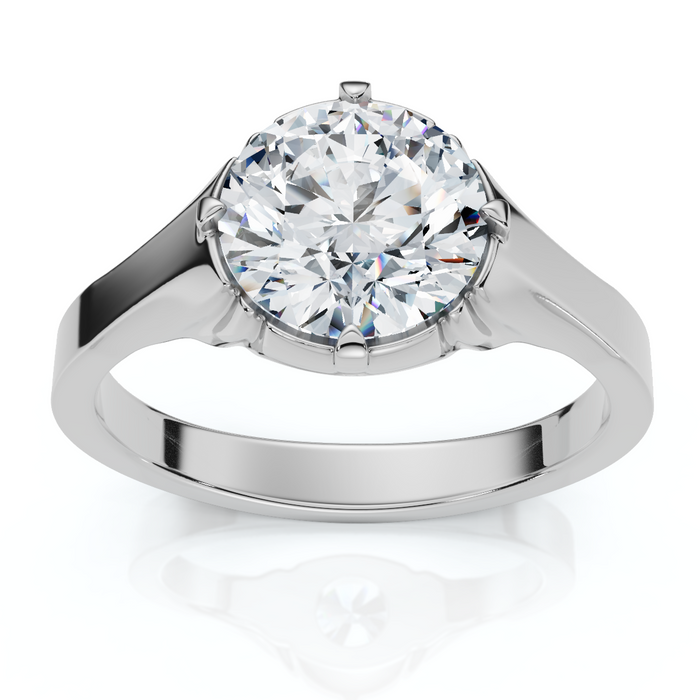 Men's 1 1/2Ct Round Diamond Signet Ring 14k Gold or Platinum Lab Grown