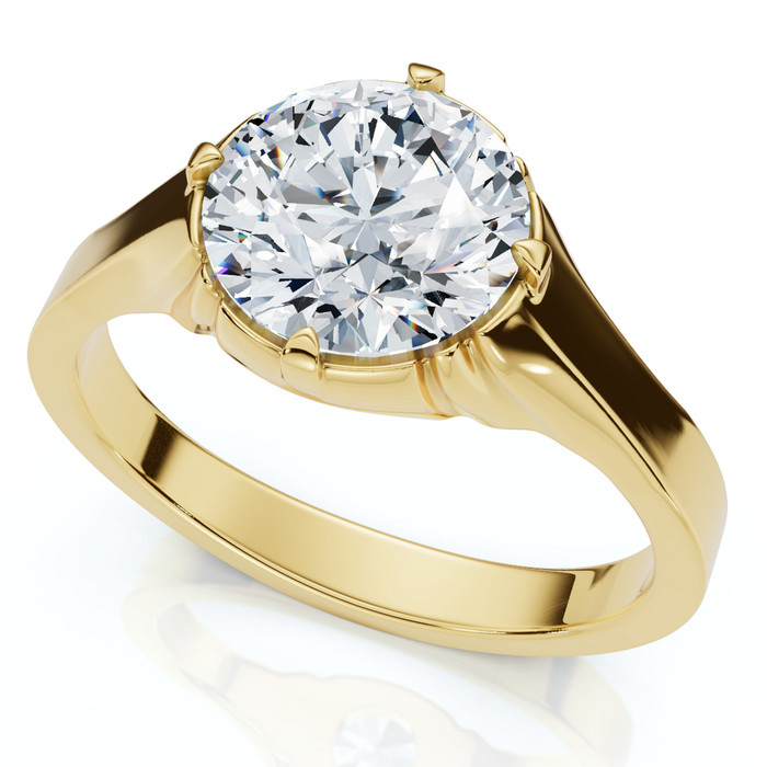 Men's 1 1/2Ct Round Diamond Signet Ring 14k Gold or Platinum Lab Grown