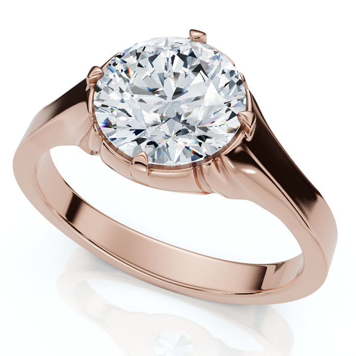 Men's 1 1/2Ct Round Diamond Signet Ring 14k Gold or Platinum Lab Grown