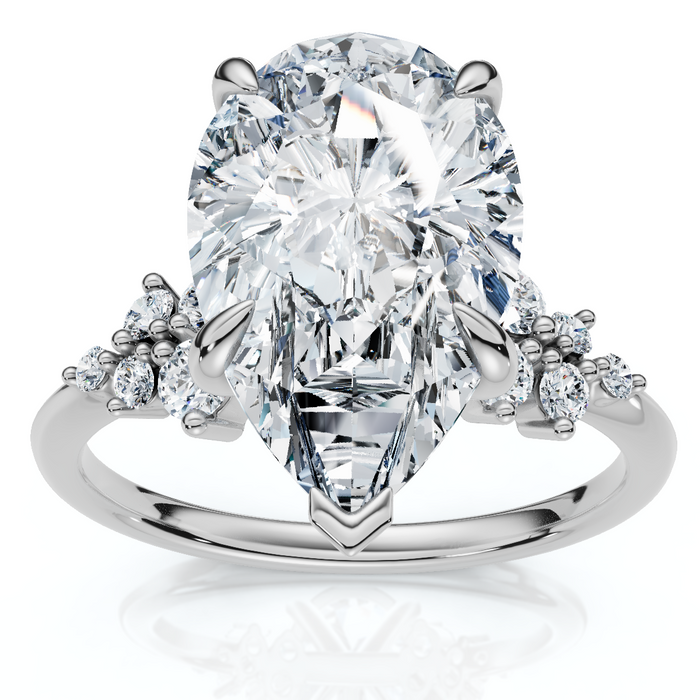 Certified 3 1/3Ct Pear Diamond Engagement Ring 14k Gold or Platinum Lab Grown