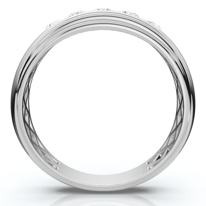 Mens 1/2ct 5-Stone Diamond Wedding Ring Gold Lab Grown