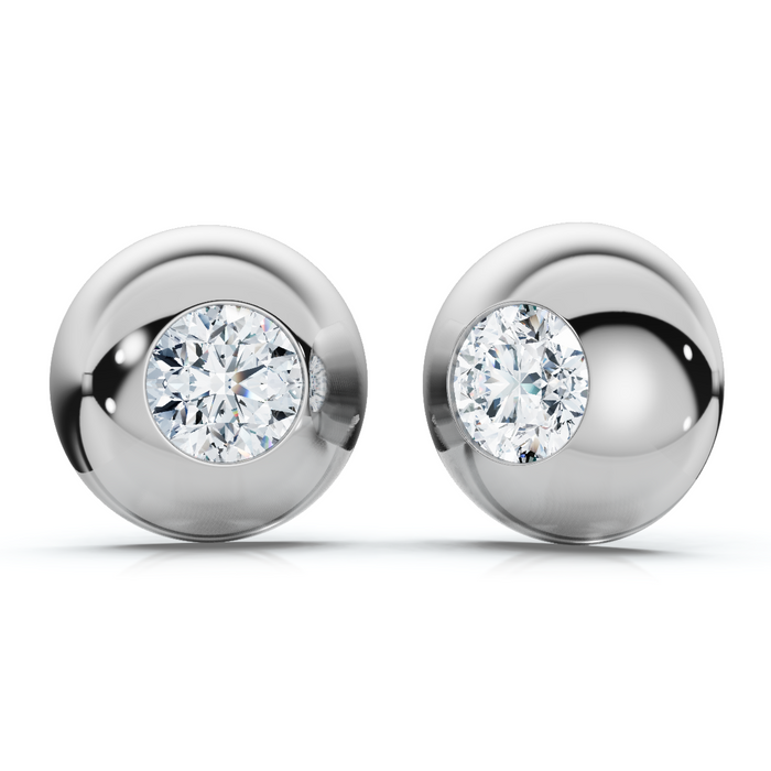 2Ct TW Diamond Button Studs 14k Gold Lab Grown