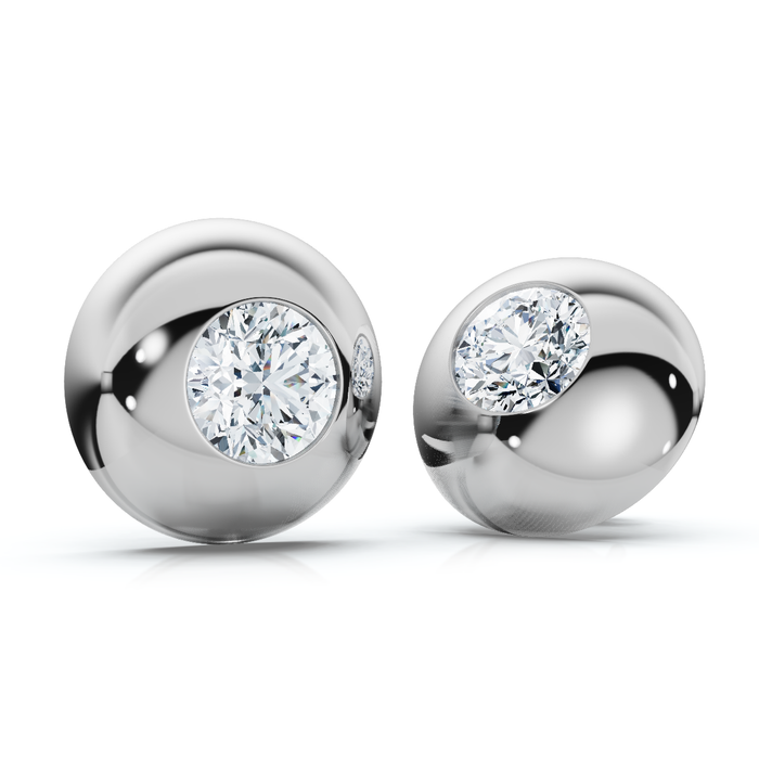 2Ct TW Diamond Button Studs 14k Gold Lab Grown