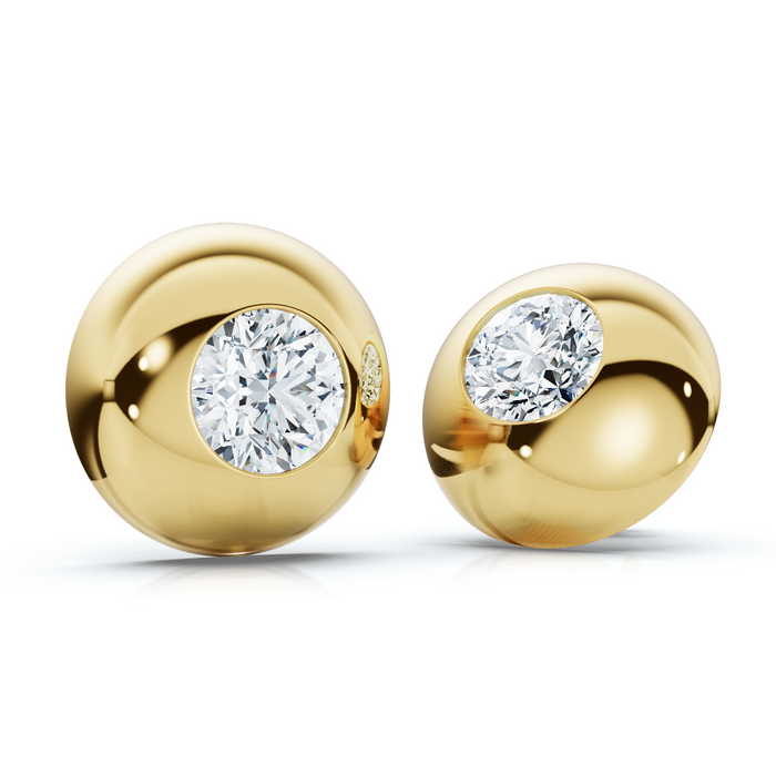 2Ct TW Diamond Button Studs 14k Gold Lab Grown 2Ct TW Diamond Button Studs 14k Gold Lab Grown