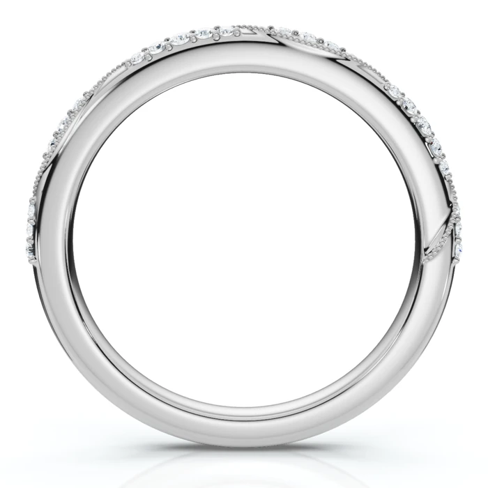 Camellia Diamond Wedding Ring 14k Gold or Platinum Lab Grown Stackable Band