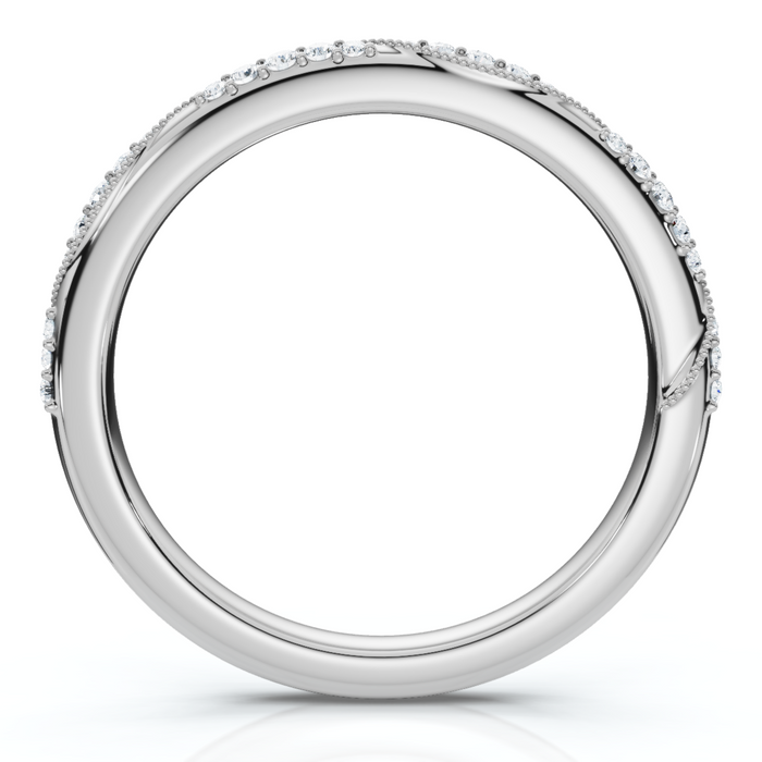 Camellia Diamond Wedding Ring 14k Gold or Platinum Lab Grown Stackable Band Camellia Diamond Wedding Ring 14k Gold or Platinum Lab Grown Stackable Band