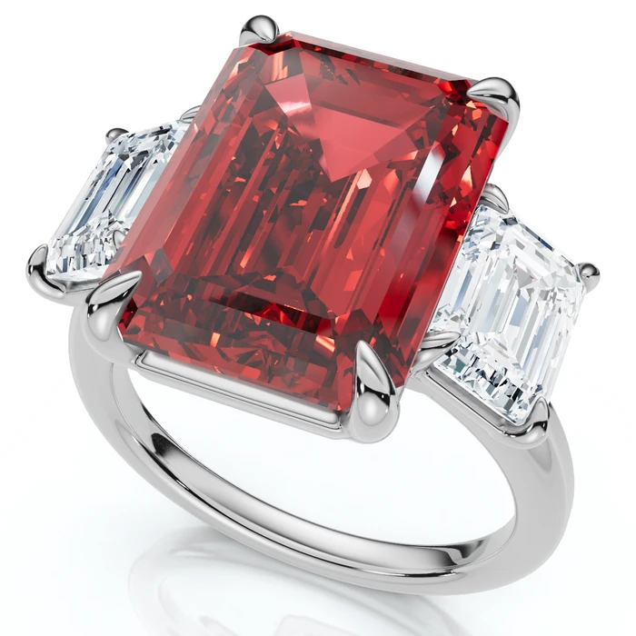 13Ct Ruby & Diamond Ring Lab Grown