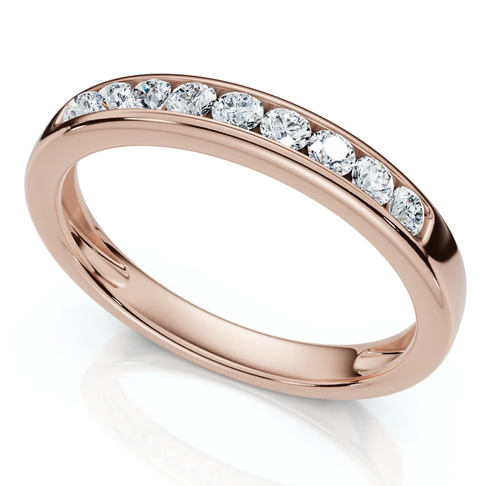 1/4Ct Diamond Channel Set Wedding Stackable Band 14k Gold or Platinum Lab Grown
