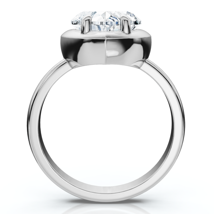 Certified 2 1/2Ct Heart Diamond Button Engagement Ring 14k Gold or Pt Lab Grown