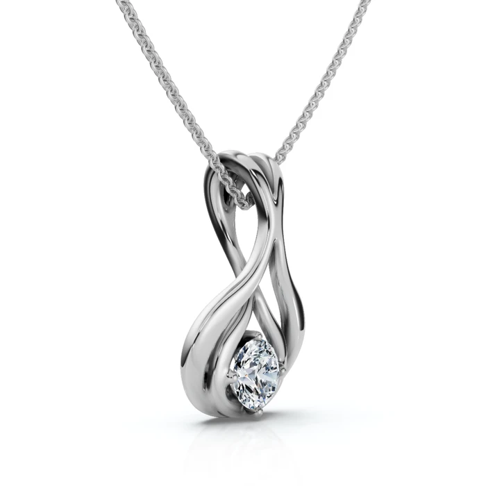 1/5Ct Solitaire Lotus Diamond Pendant 14k Gold 18" Necklace Lab Grown