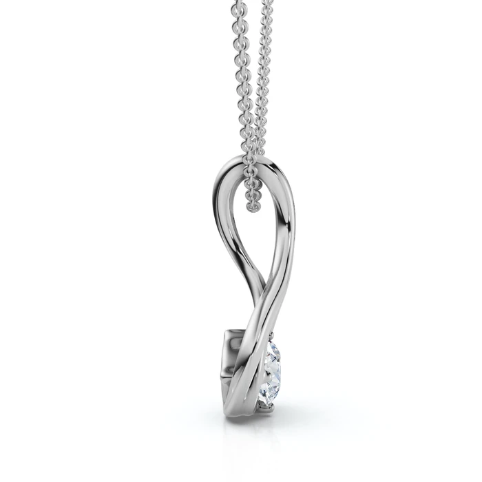 1/5Ct Solitaire Lotus Diamond Pendant 14k Gold 18" Necklace Lab Grown