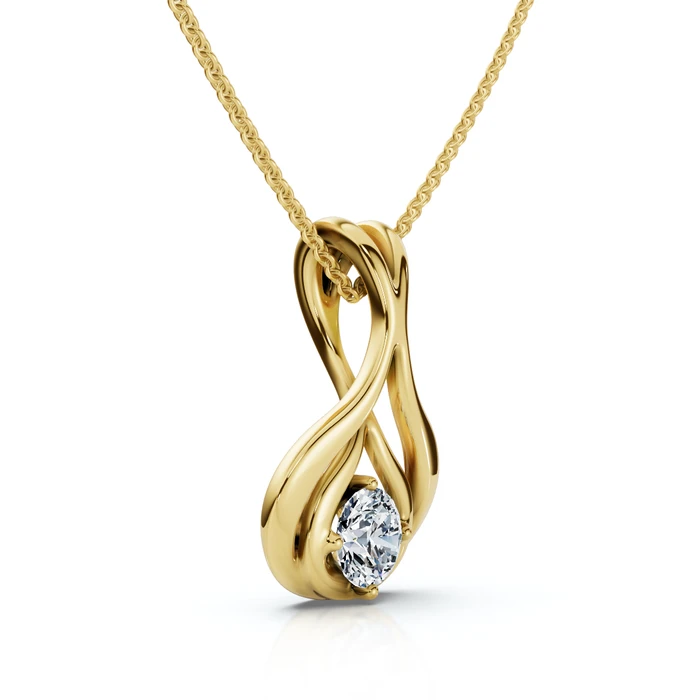 1/5Ct Solitaire Lotus Diamond Pendant 14k Gold 18" Necklace Lab Grown