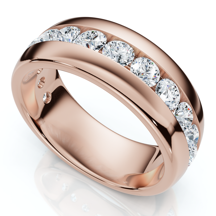 1 1/2Ct Men's Diamond Wedding Anniversary Ring 10k Gold Channel Set Lab Grown