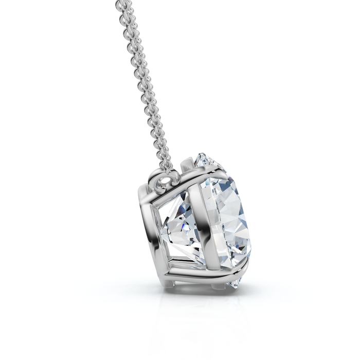 4Ct  Diamond Solitaire Pendant 14k Gold 18" Necklace Lab Grown Certified