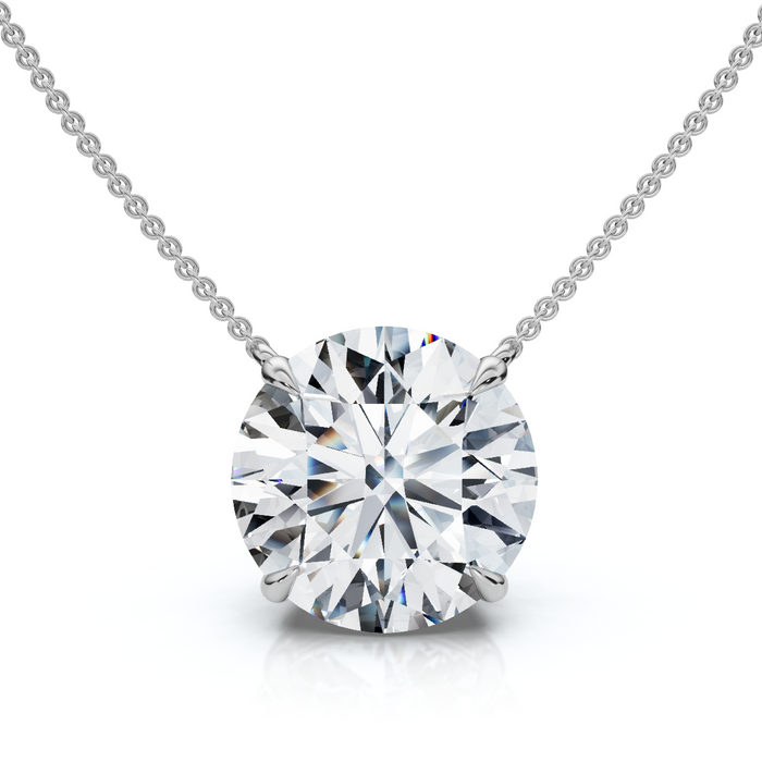 4Ct  Diamond Solitaire Pendant 14k Gold 18" Necklace Lab Grown Certified