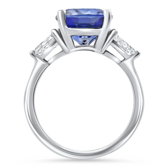 4 1/3Ct Oval Tanzanite & Diamond Anniversary Engagement Ring 14k Gold Lab Grown