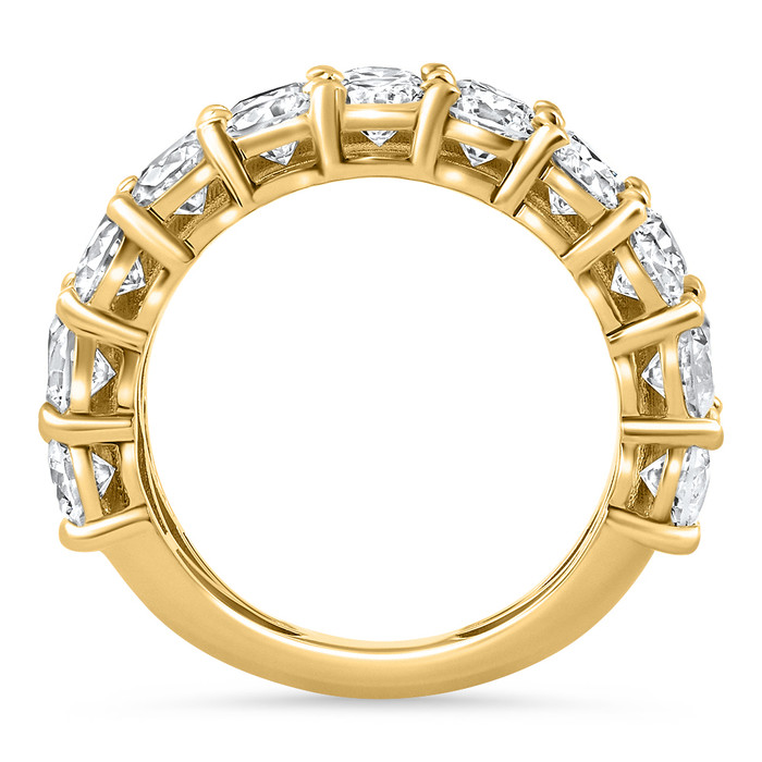 7.50Ct Wide Diamond Ring Stackable Anniversary Ring Yellow Gold Lab Grown