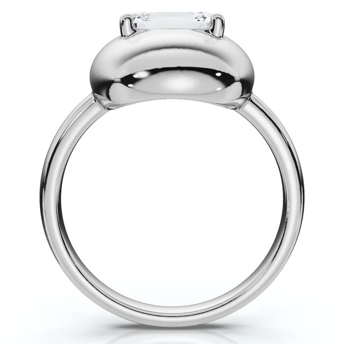 1Ct Emerald Cut Solitaire Candy Button Diamond RingLab Grown