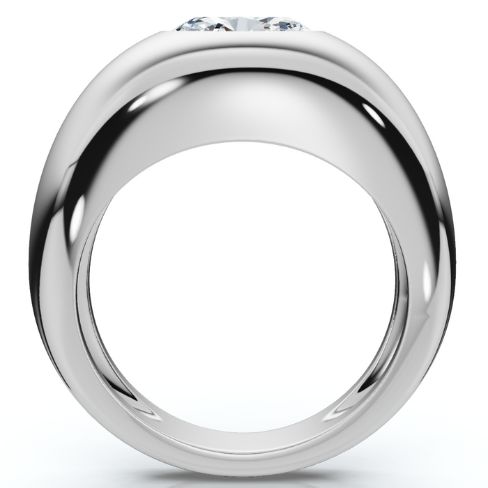 1Ct Sideways Oval Bezel Solitaire Stackable Dome Band Gold Lab Grown