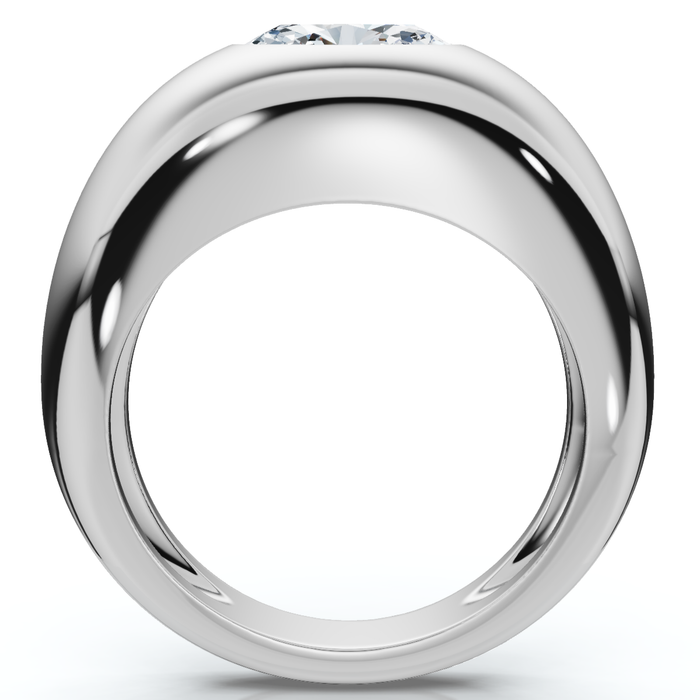 1Ct Sideways Oval Bezel Solitaire Stackable Dome Band Gold Lab Grown