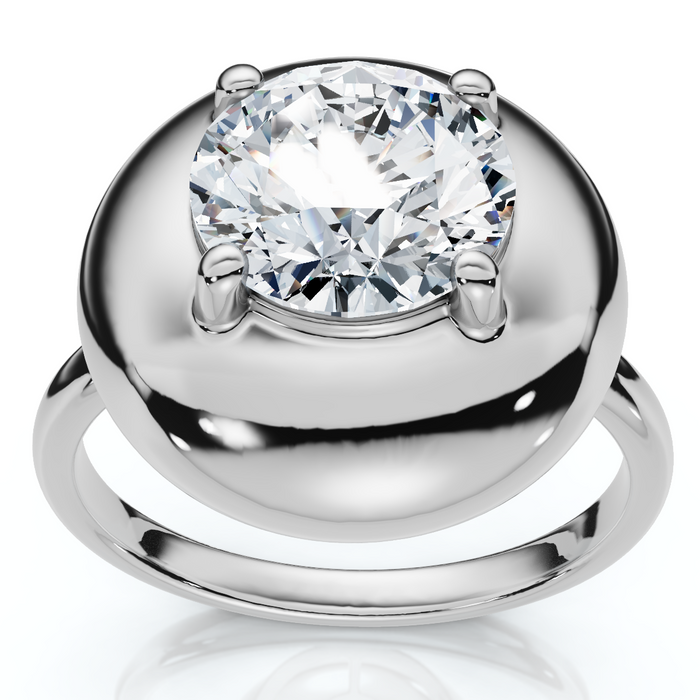 2Ct Diamond Bezel Stackable Button Engagement Ring 14k Gold or Pt Lab Grown