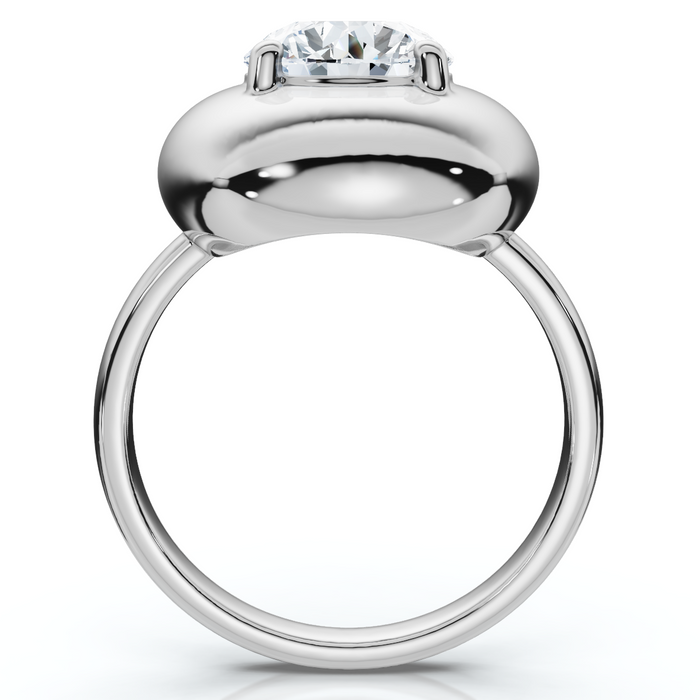 2Ct Diamond Bezel Stackable Button Engagement Ring Lab Grown