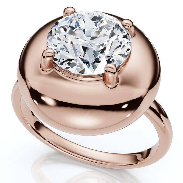 2Ct Diamond Bezel Stackable Button Engagement Ring 14k Gold or Pt Lab Grown