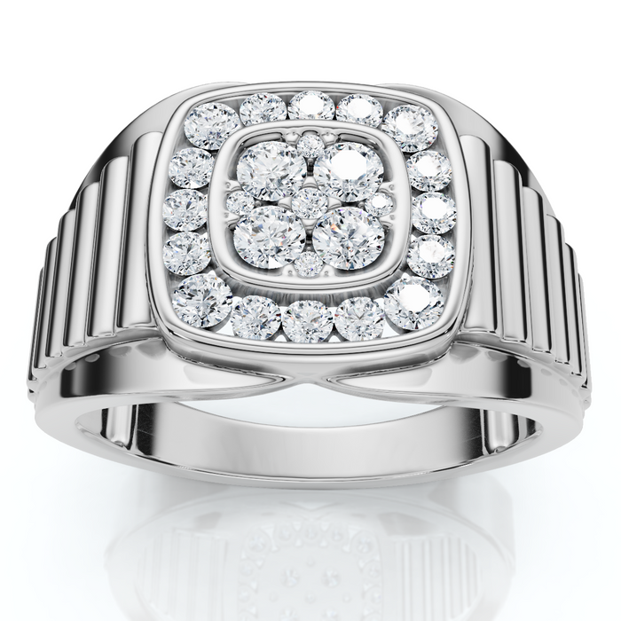 1/2Ct Men's Everett Diamond Wedding Ring 10k Gold Anniversary Band Lab Grown