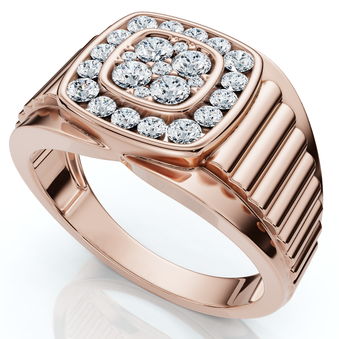 1/2Ct Men's Everett Diamond Wedding Ring 10k Gold Anniversary Band Lab Grown