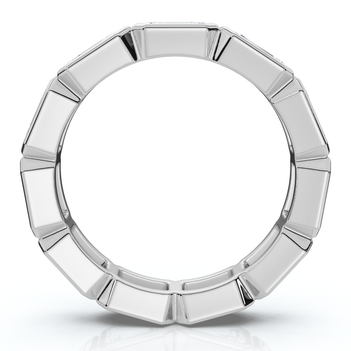 3Ct Emerald Cut Diamond East West Eternity Ring 14k Gold or Platinum Lab Grown