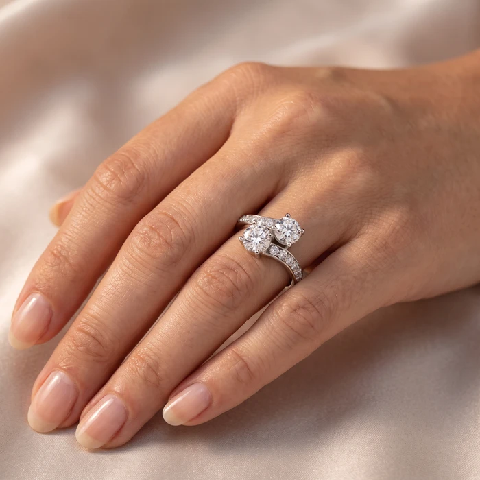 2.40Ct Forever Us 2-Stone Diamond Ring 14k Gold Lab Grown EF/VS