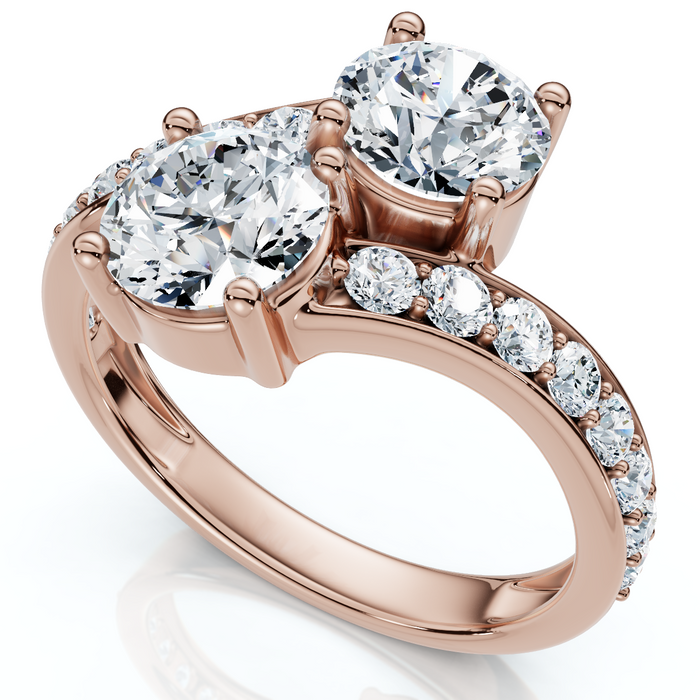 2.40Ct Forever Us 2-Stone Diamond Ring 14k Gold Lab Grown EF/VS