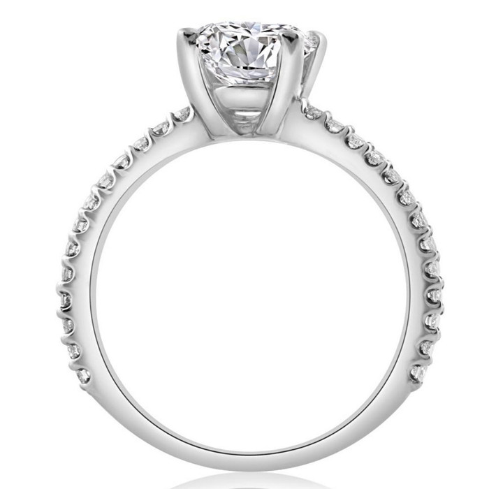2 1/2Ct Oval Lab Grown Diamond Engagement Ring in 14k White or Yellow Gold