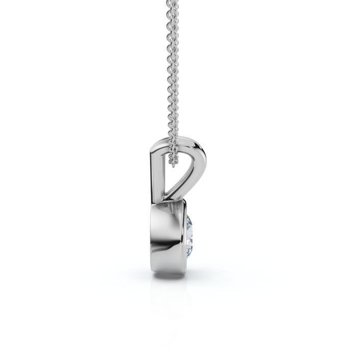 Dainty Stackable Solitaire Bezel Diamond Pendant 14k Gold Lab Grown EF/VS