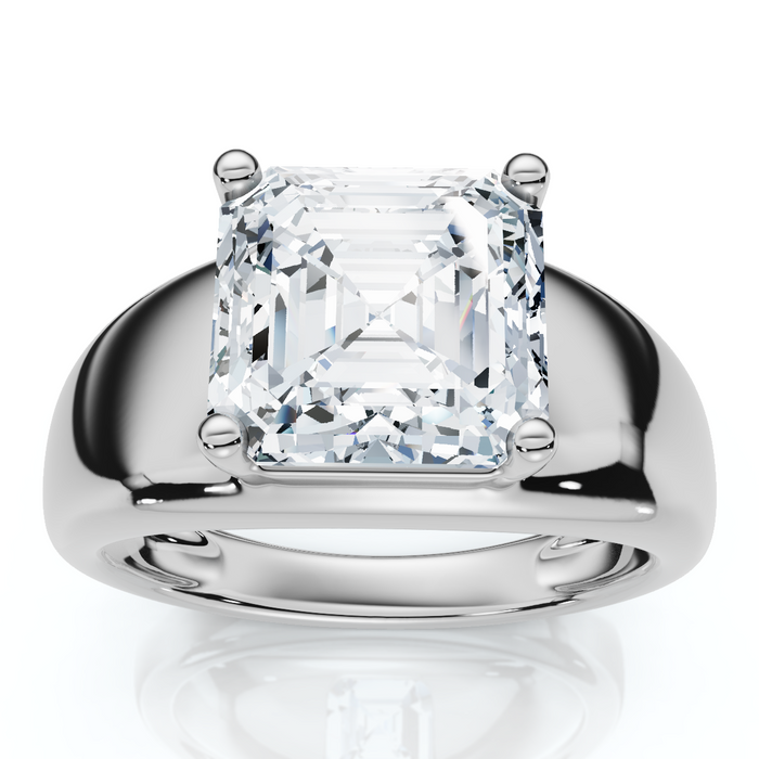 Certified 3Ct Asscher Cut Solitaire Cigar Band 14k Gold or Platinum Lab Grown Certified 3Ct Asscher Cut Solitaire Cigar Band 14k Gold or Platinum Lab Grown