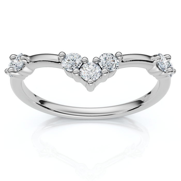 1/4Ct Diamond Diamond Guard Wedding Stack Ring 14k Gold or Platinum Lab Grown