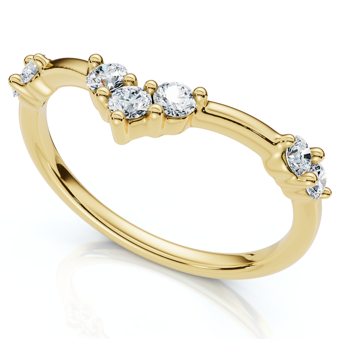 1/4Ct Diamond Diamond Guard Wedding Stack Ring 14k Gold or Platinum Lab Grown