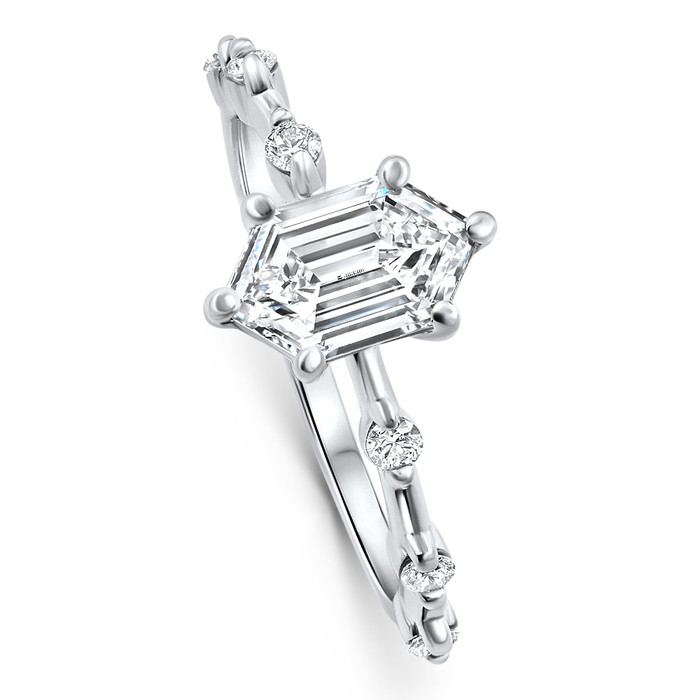 Certified 1 1/3Ct Hexagon Diamond Jamie Engagement Ring 14k Gold Lab Grown