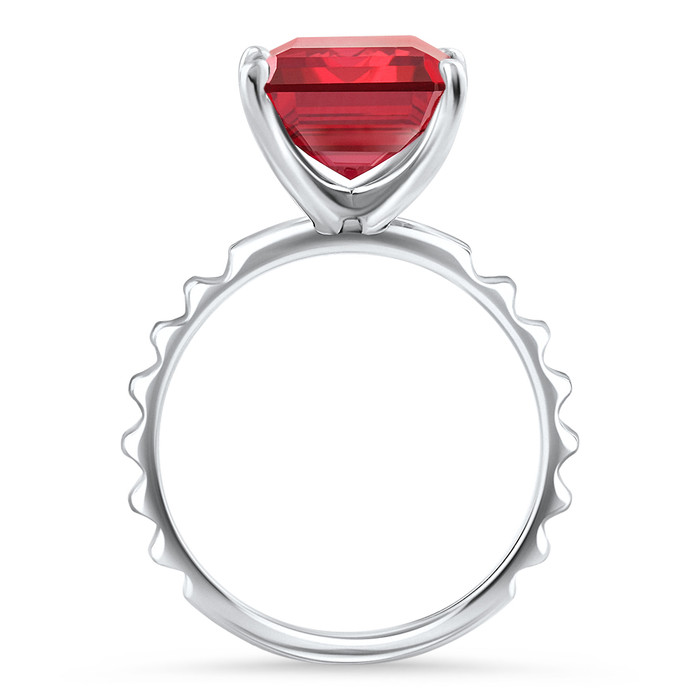 14x10mm Ruby Jasmine Ring 14k White Gold Lab Grown