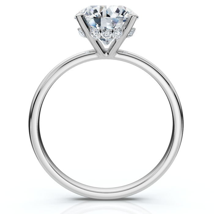 Certified 2 1/10Ct Hidden Halo Diamond Engagement Ring 14k Gold or Pt Lab Grown