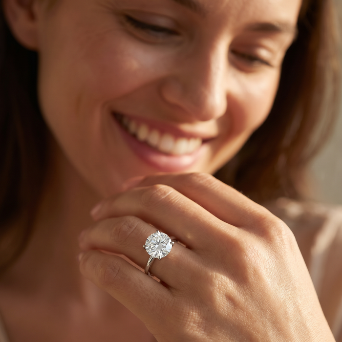 Certified 2 1/10Ct Hidden Halo Diamond Engagement Ring 14k Gold or Pt Lab Grown