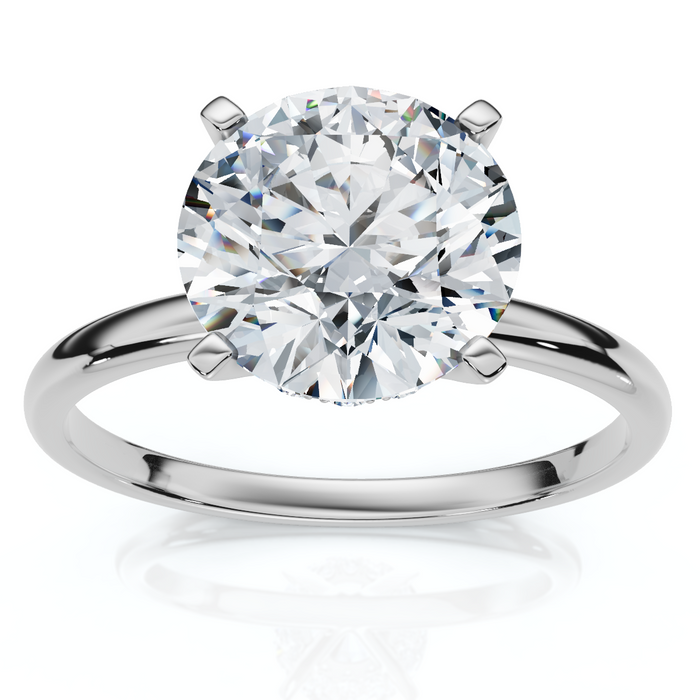 Certified 2 1/10Ct Hidden Halo Diamond Engagement Ring 14k Gold or Pt Lab Grown