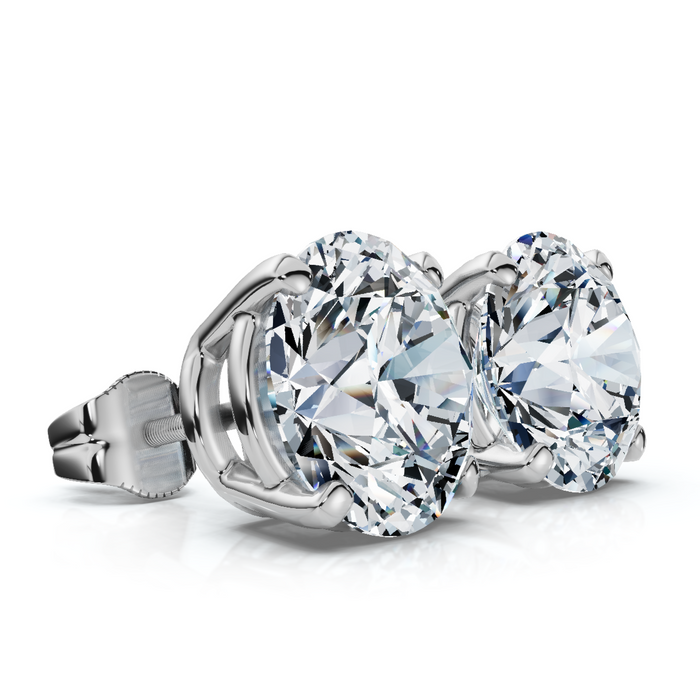 2Ct Total Weight Round Diamond Screw Back Studs 14k Gold Lab Grown