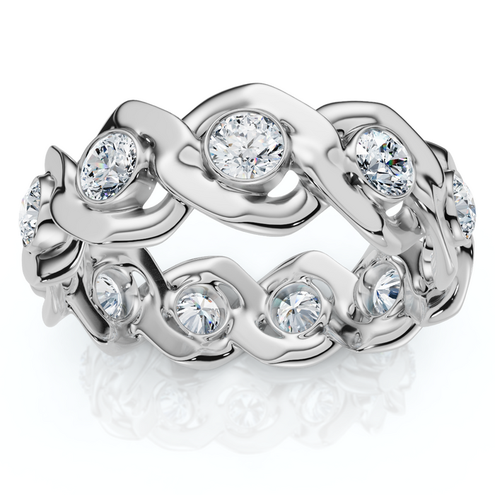 Men's Grant Diamond Flat Cuban Ring 14k Gold Lab Grown