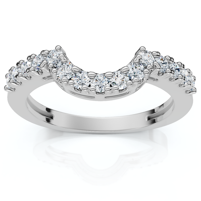 1/4Ct Notched Diamond Guard Anniversary Ring 14k Gold Lab Grown 1/4Ct Notched Diamond Guard Anniversary Ring 14k Gold Lab Grown