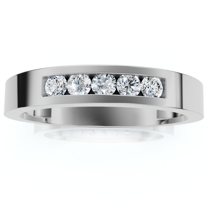 Men's 1/4Ct Channel Set Diamond Wedding Ring 14k Gold Lab Grown