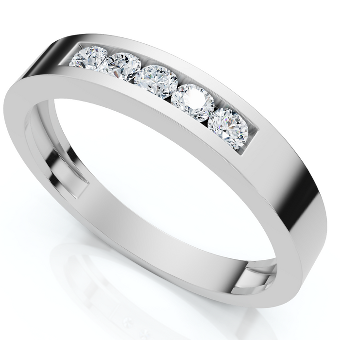 Men's 1/4Ct Channel Set Diamond Wedding Ring 14k Gold Lab Grown